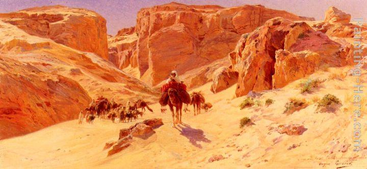 Eugene-Alexis Girardet Caravan In The Desert